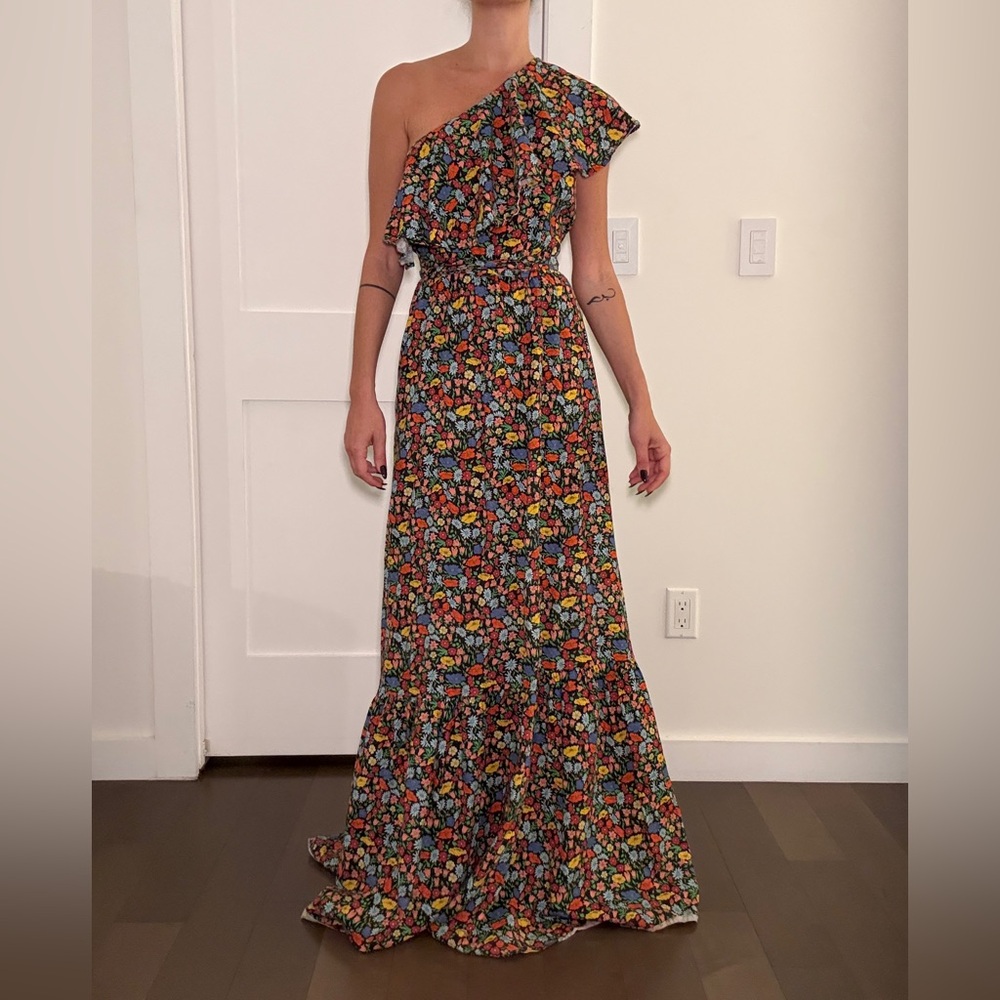 Floral One-Shoulder Maxi Dress